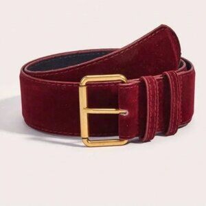 Burgundy Wine Belt Gold Buckle (One Size)